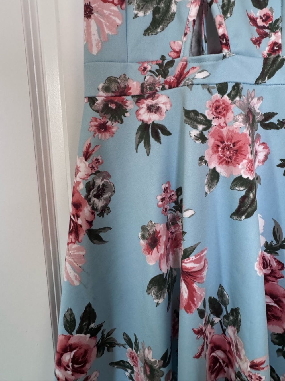 Charlotte Russe Light Blue Floral Spaghetti Strap Dress - Picture 2 of 7